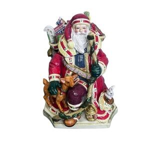 Vintage Studio Nova by Mikasa Woodland Holly Santa Claus Christmas Cookie Jar